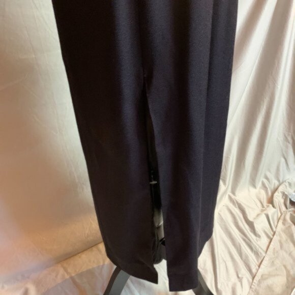 Navy Blue Beaded Halter Evening Dress - Picture 10 of 12